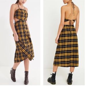 yellow plaid dress